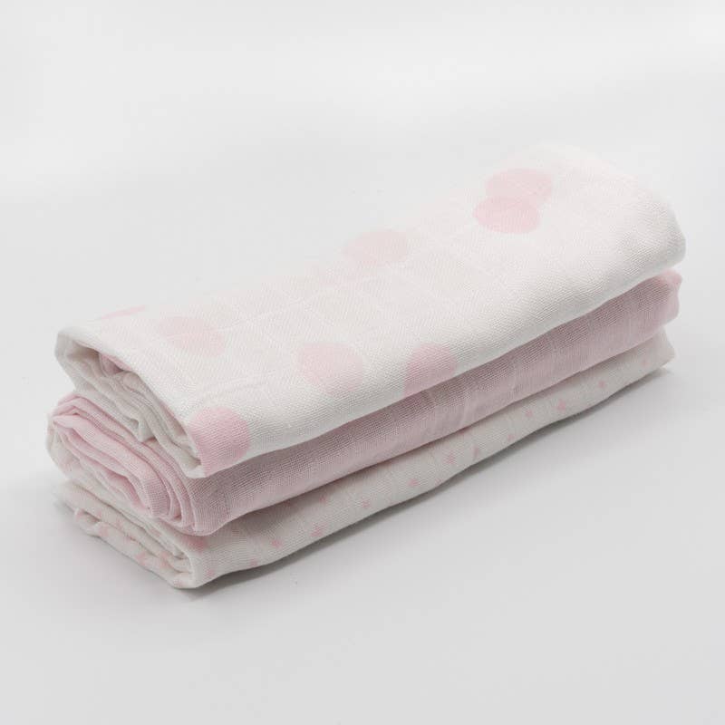 Muslins 3 units - Pink and White